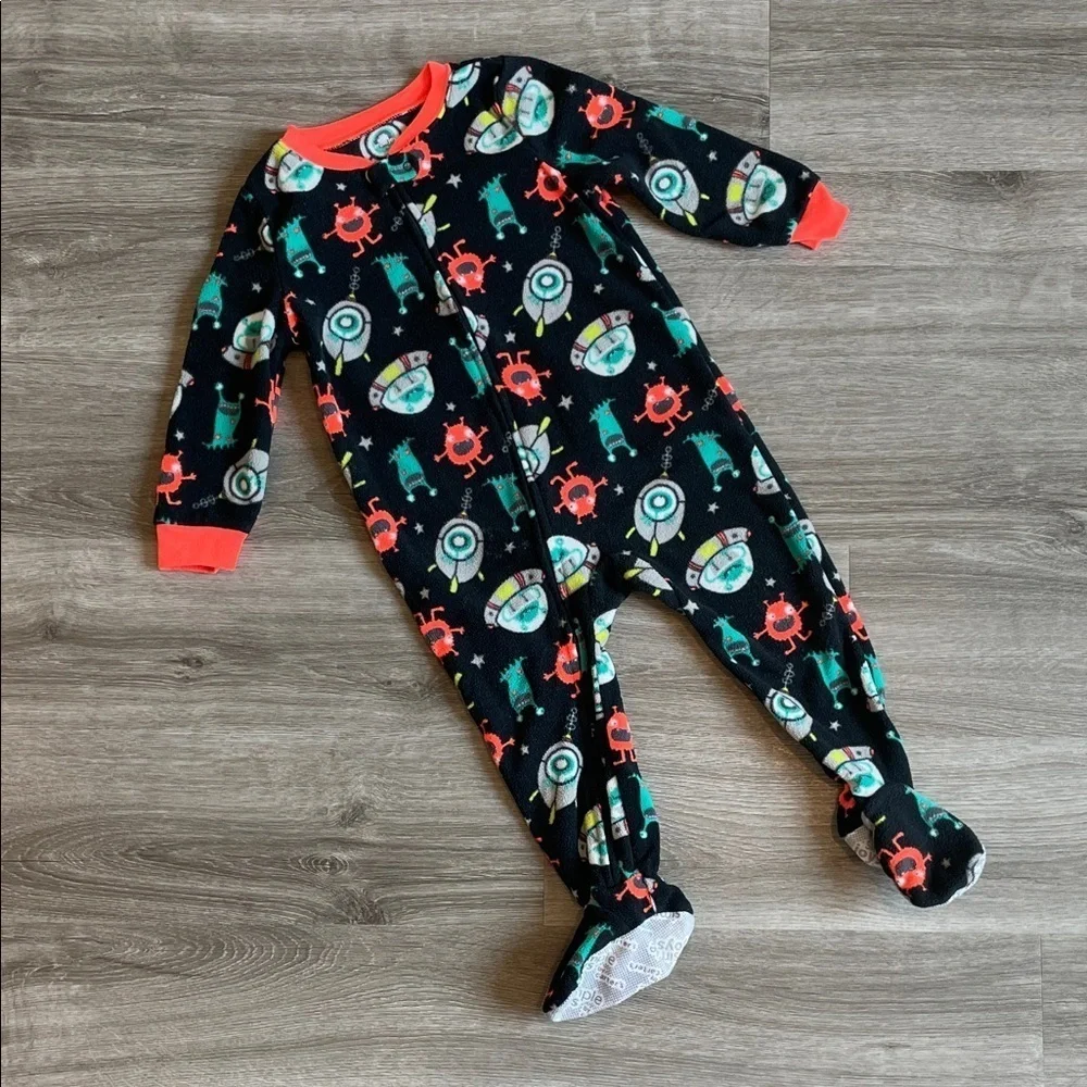 Carter's baby boys fleece zip up footie